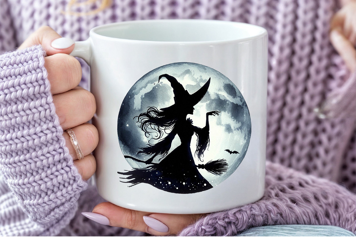 Vintage Halloween Witch Clipart, an Illustration by Pixels.Craft (Photo 5 of 7)