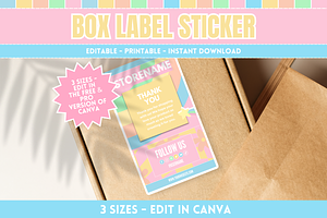 Cute Box Label Sticker Template, a Stationery Template by SunshineStudioBoutique