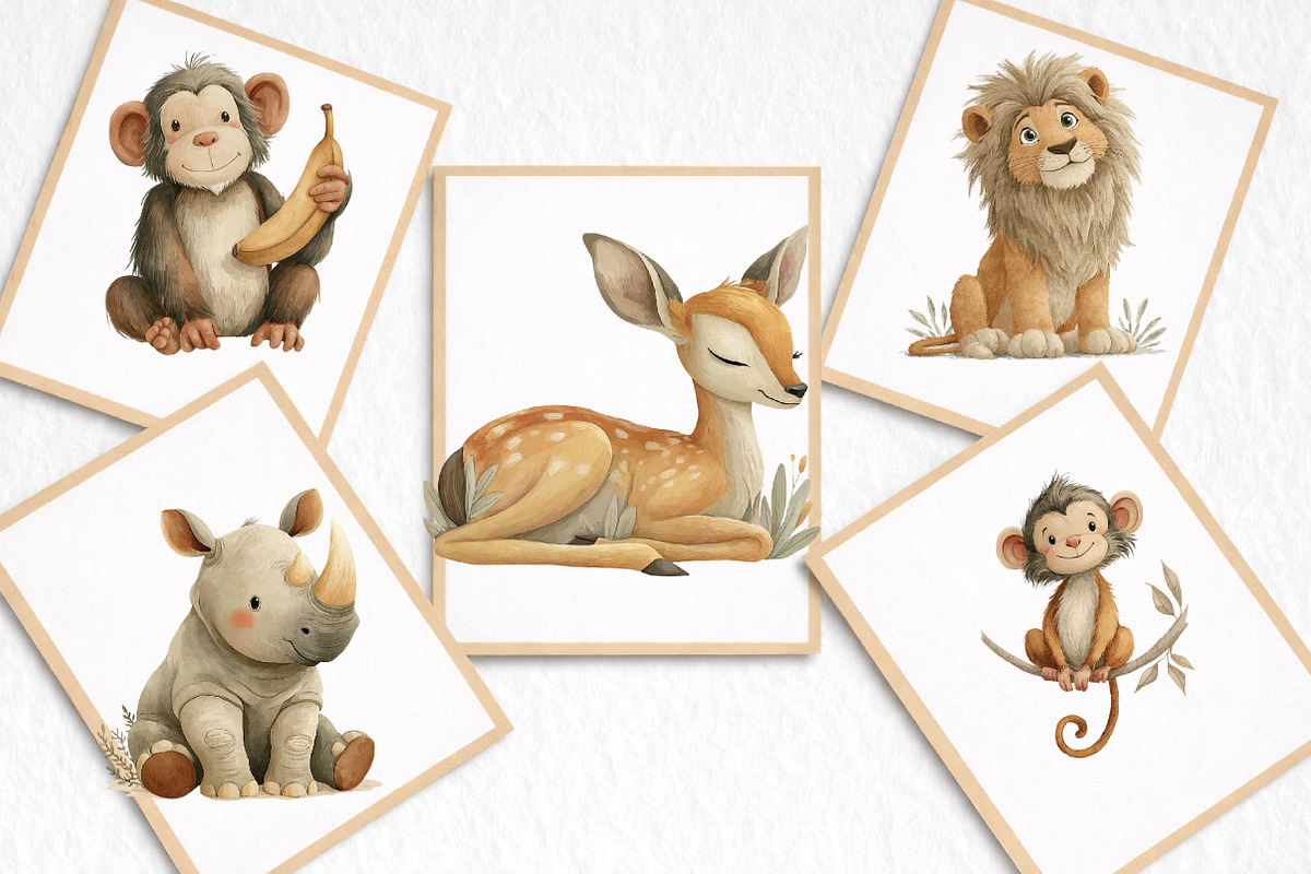 Safari Baby Animals Clipart, an Illustration by DreamArtGraphic (Photo 4 of 8)