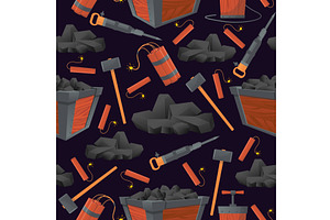Mining tools for coal extraction, an Illustration by Vectorbuum