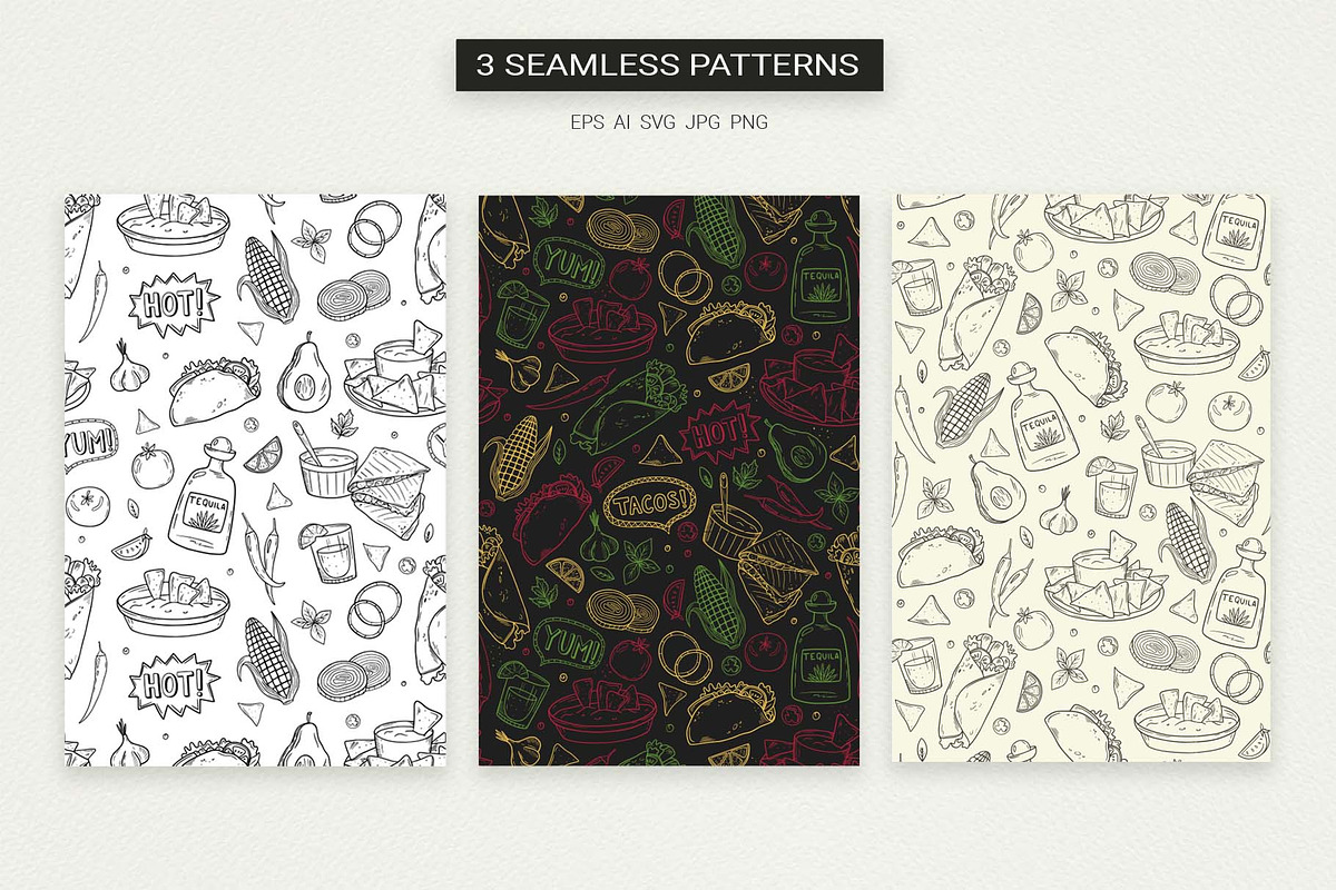 Mexican Food Line Art Set, a Food Illustration by Irina Ostapenko (Photo 3 of 6)