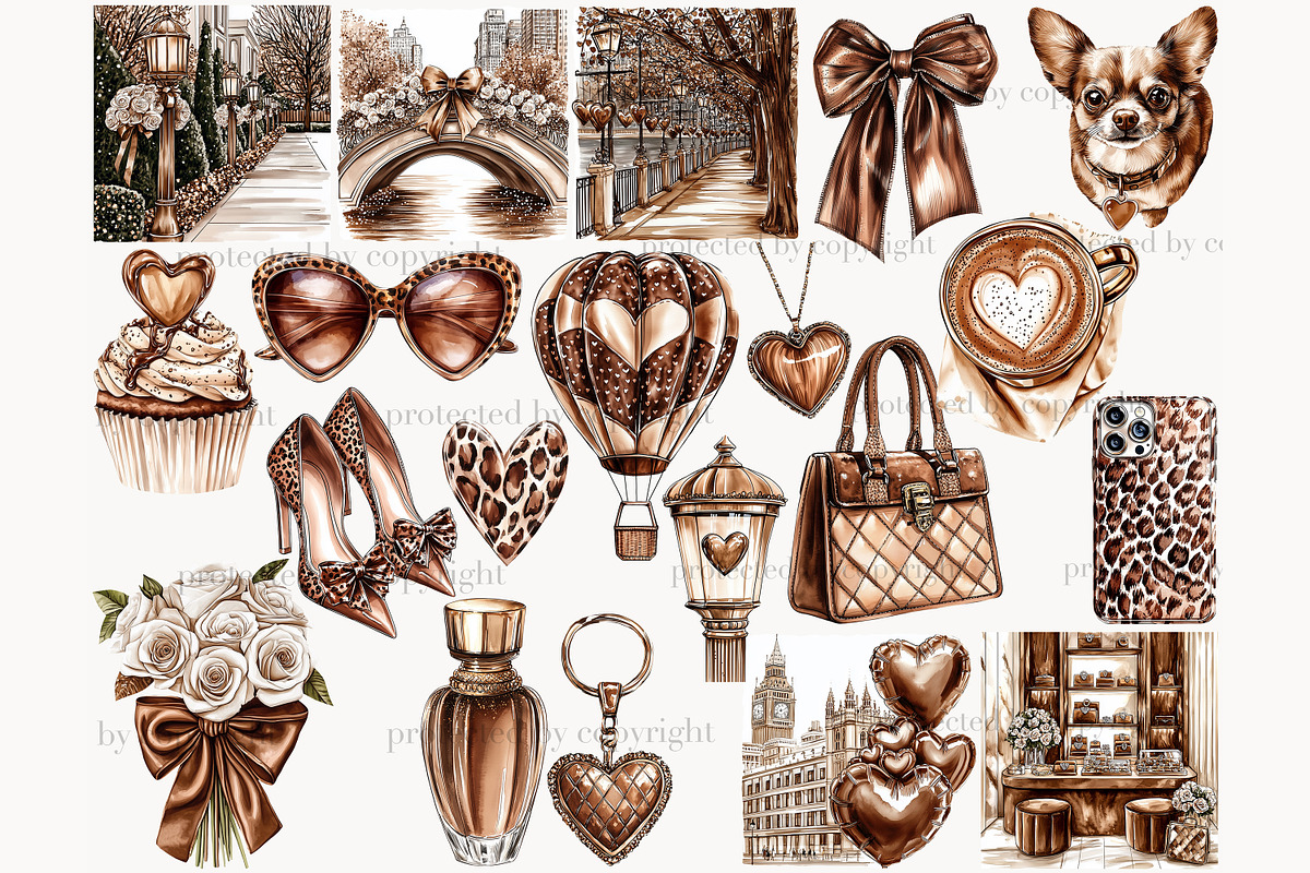 Mocha Valentine's Day Clipart, a Person Illustration by GlamArtZhanna (Photo 4 of 8)