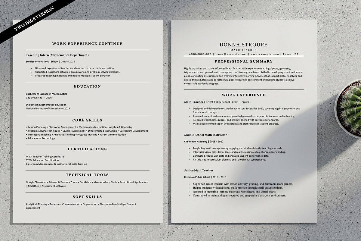 ATS Resume for Math Teacher, a Resume Template by SmmrDesign (Photo 3 of 7)