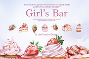 Hand Painted Girl's Bar Clipart, a Food Illustration by ArtCreationsDesign (Thumbnail 4 of 14)