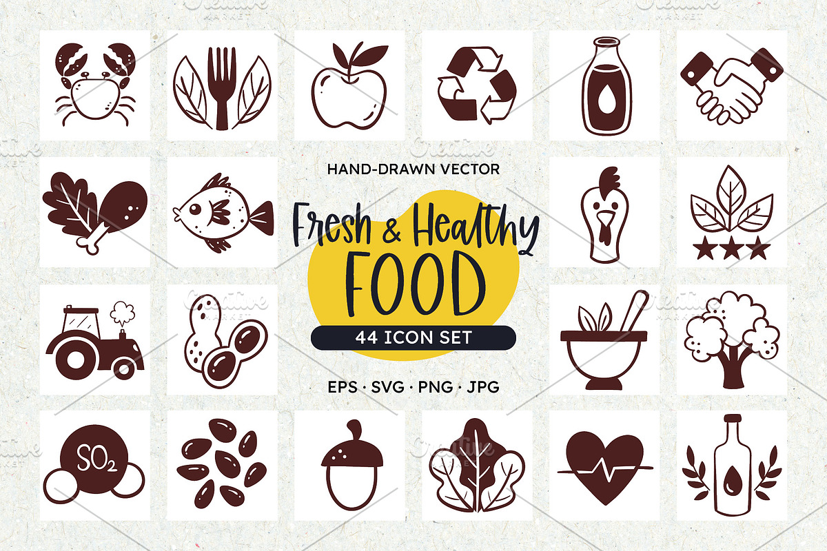 Natural Food, Diet & Allergen Icons, a Solid Icon by insemar (Photo 1 of 4)