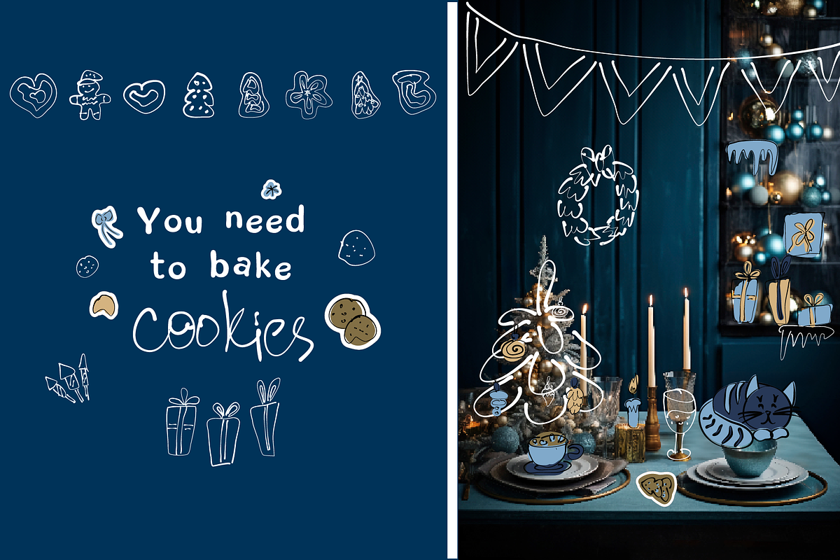 Christmas Doodle Bundle, a Seasonal Illustration by lokfrid (Photo 9 of 9)