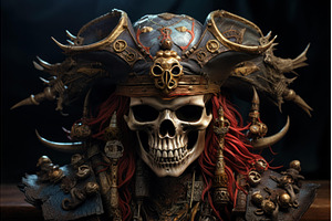 Gruesome Skull pirate 3d. Generate, a Person Photo by Ylivdesign