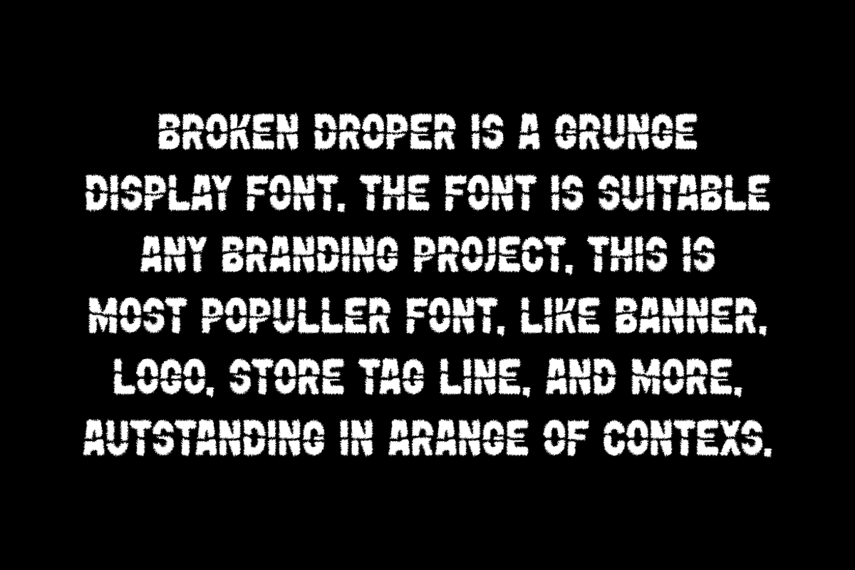 Broken Droper Font, a Sans Serif Font by QR Design Studio (Photo 4 of 6)