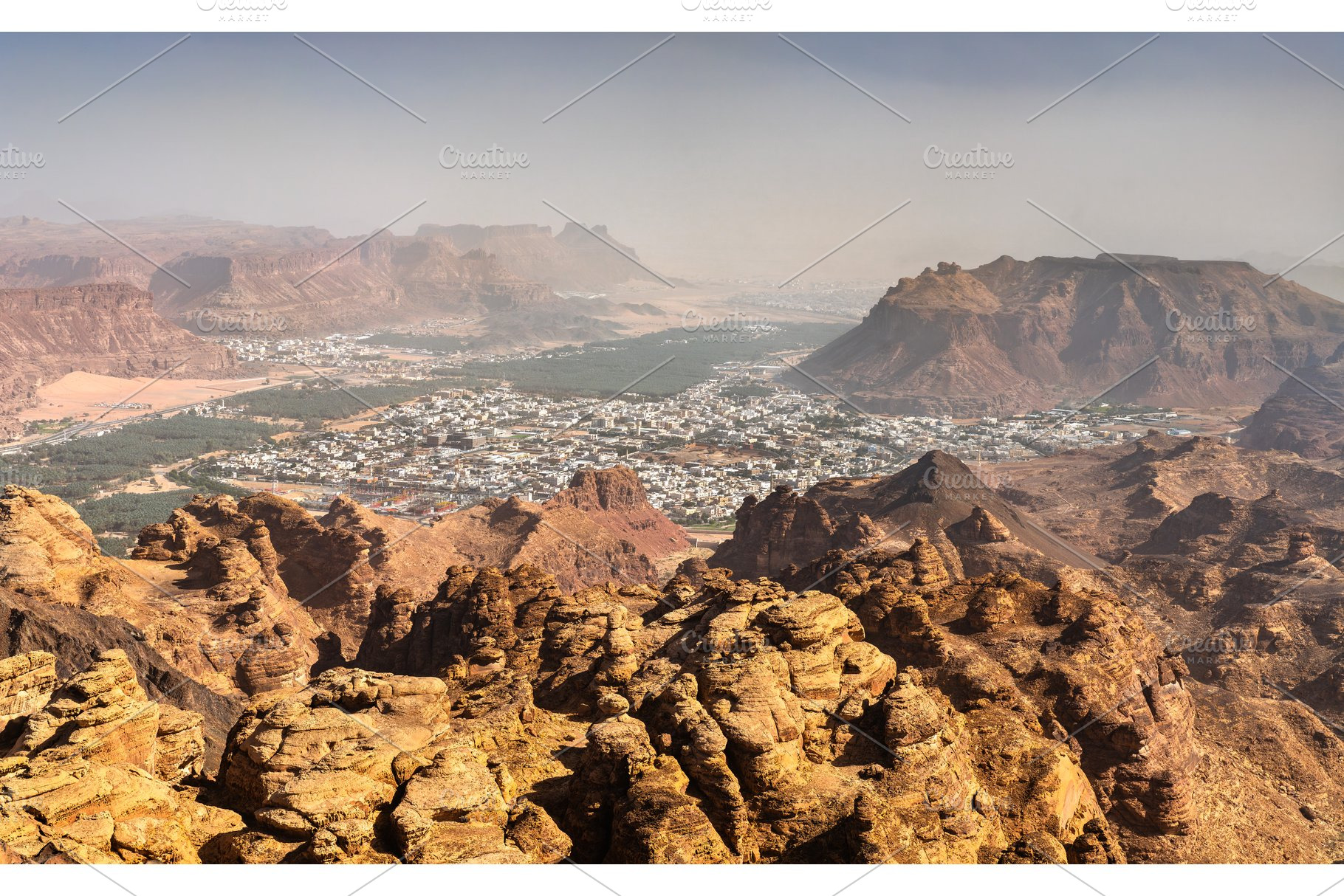 Aerial view of Al Ula and Harrat Viewpoint in Saudi Arabia, a Nature Photo by Leonid Andronov