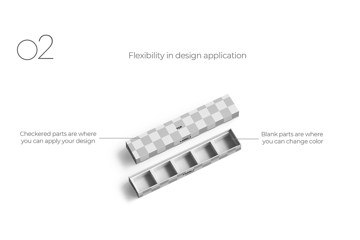 Long Rectangle Chocolate Box Mockup, a Packaging Mockup by Sheikhadesign (Photo 3 of 12)
