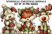 Whimsical Christmas Animals, an Illustration by Craft Nest (Thumbnail 1 of 6)