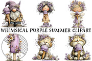 Whimsical Purple Summer Clipart, an Illustration by OK Design (Thumbnail 2 of 6)