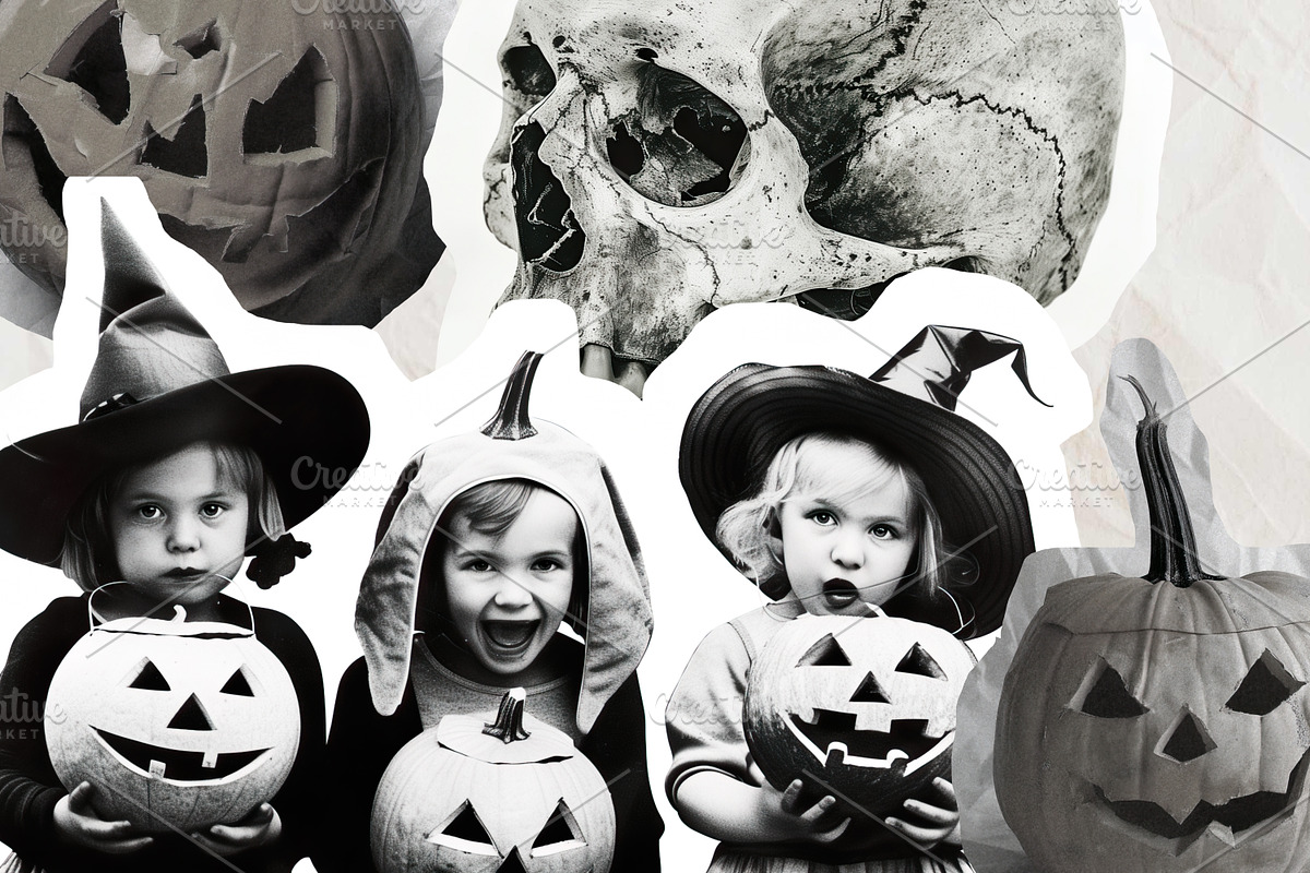 Halloween scrapbook collage stickers, a Seasonal Illustration by Art's and patterns (Photo 8 of 16)