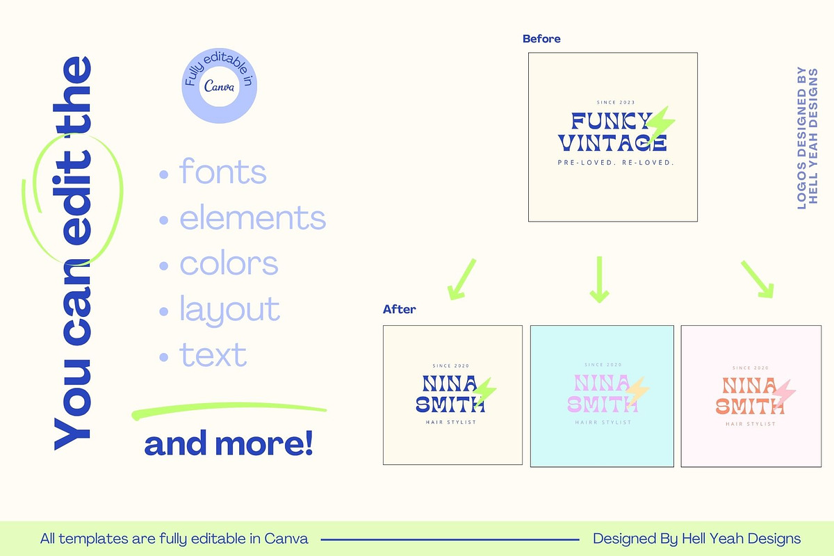 Funky Logo Designs | Brand Guide, a Branding & Logo Template by Hell Yeah Designs (Photo 5 of 9)