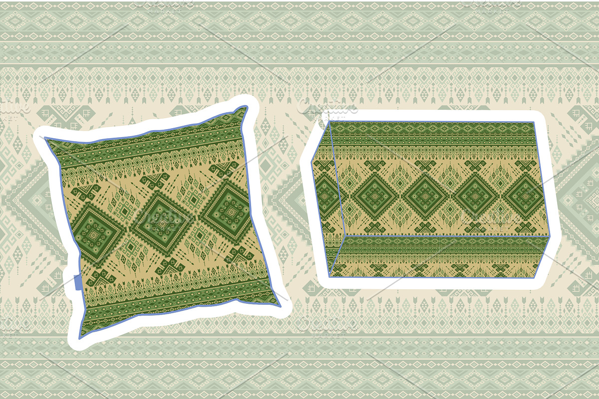 Mustard Green Native Ethnic pattern, a Pattern Graphic by ThaiByGaew (Photo 5 of 5)