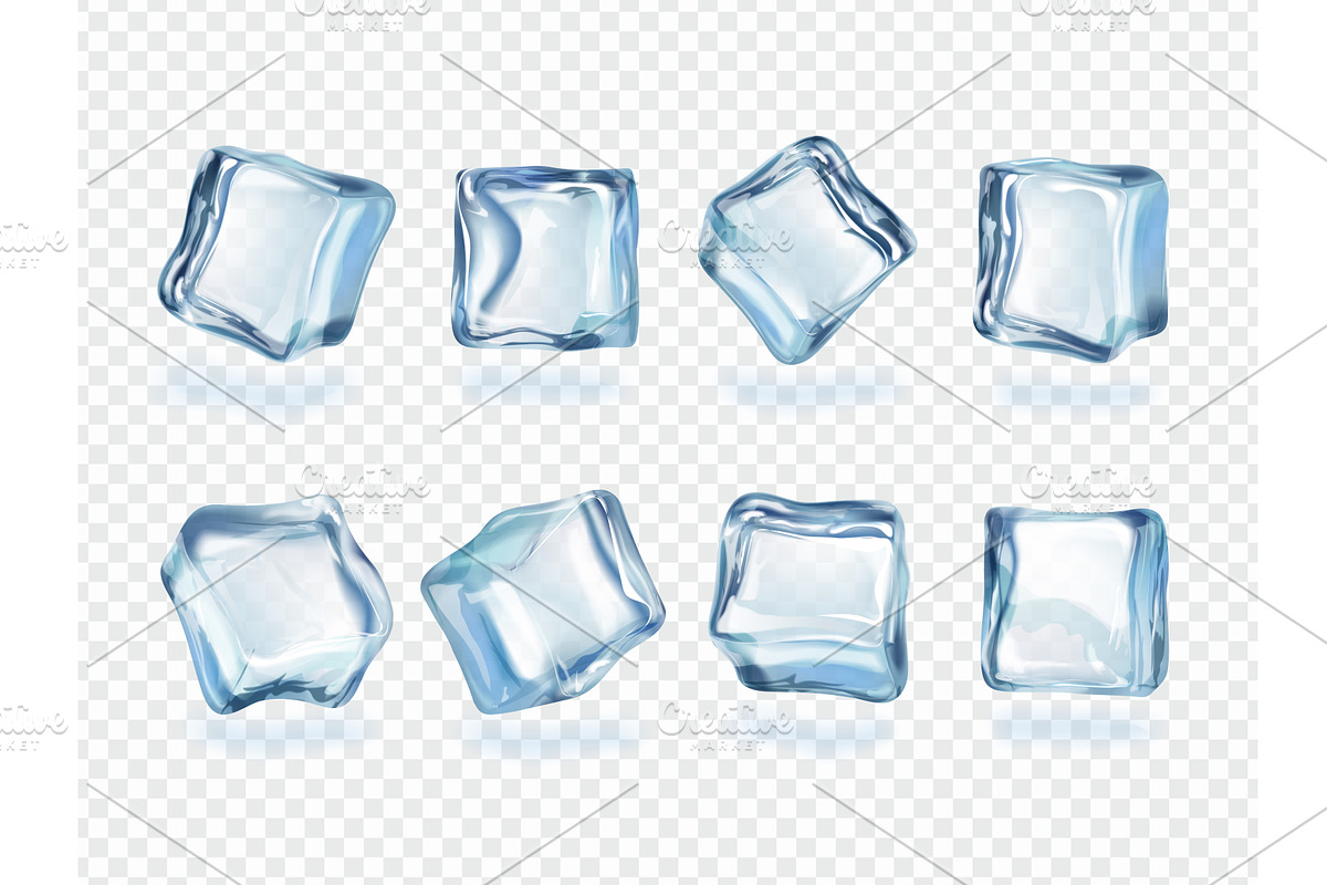 Realistic ice cubes. Freeze clear, a Food Illustration by Stock-Smart-Start