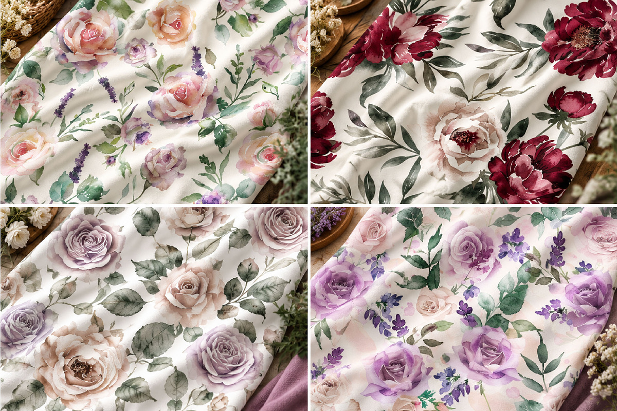 Watercolor Seamless Patterns, a Pattern Graphic by DreamCafeArt (Photo 3 of 5)