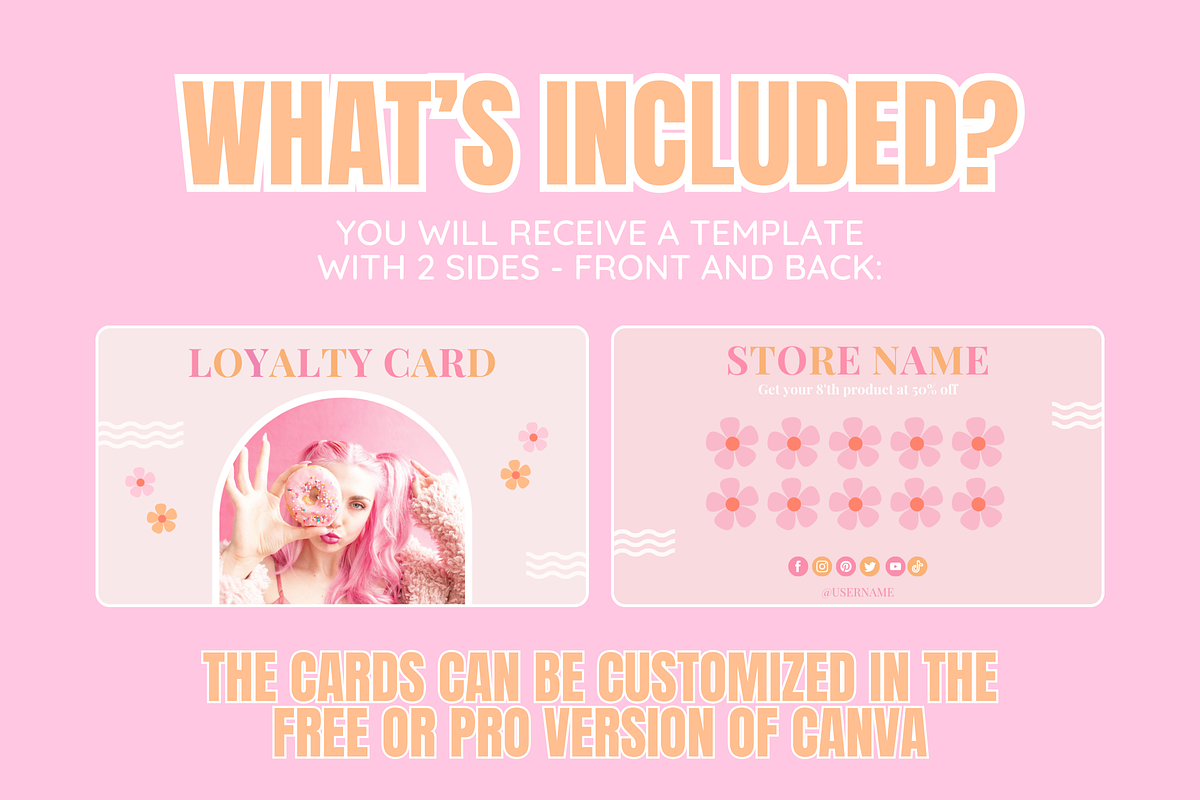 Cute Loyalty Card Template - 2 Sides, a Card Template by SunshineStudioBoutique (Photo 2 of 10)