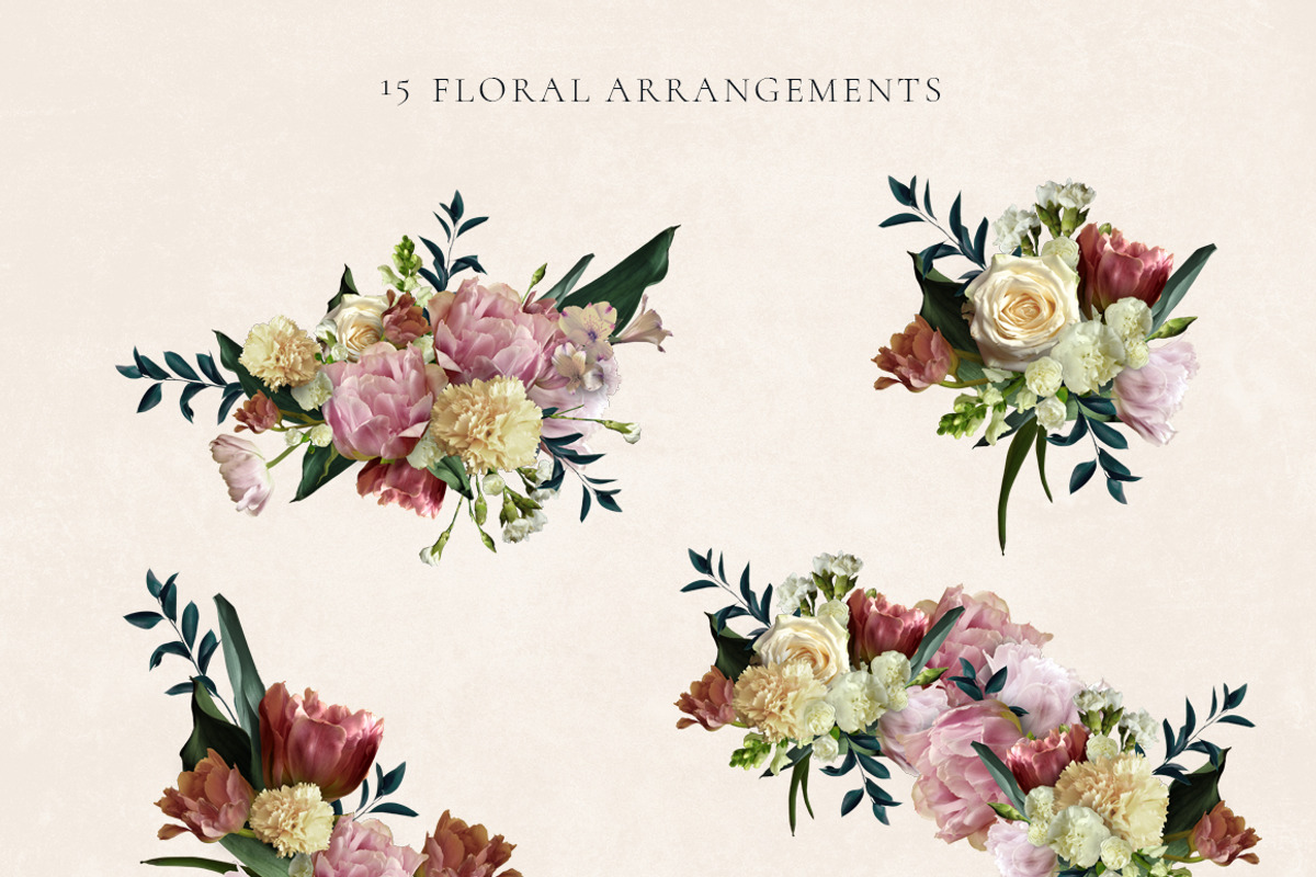 Luxury - REAL flowers' clipart set, an Illustration by CreativeFolks (Photo 4 of 9)