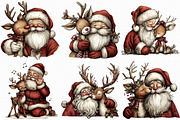 Santa Claus and Reindeer PNG, an Illustration by Libby Wishes (Thumbnail 5 of 6)