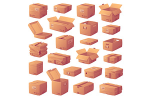 Cardboard Box as Paper Packaging, an Object Illustration by TopVectors