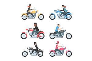 Man and Woman Riding Motorcycle or, a Person Illustration by TopVectors