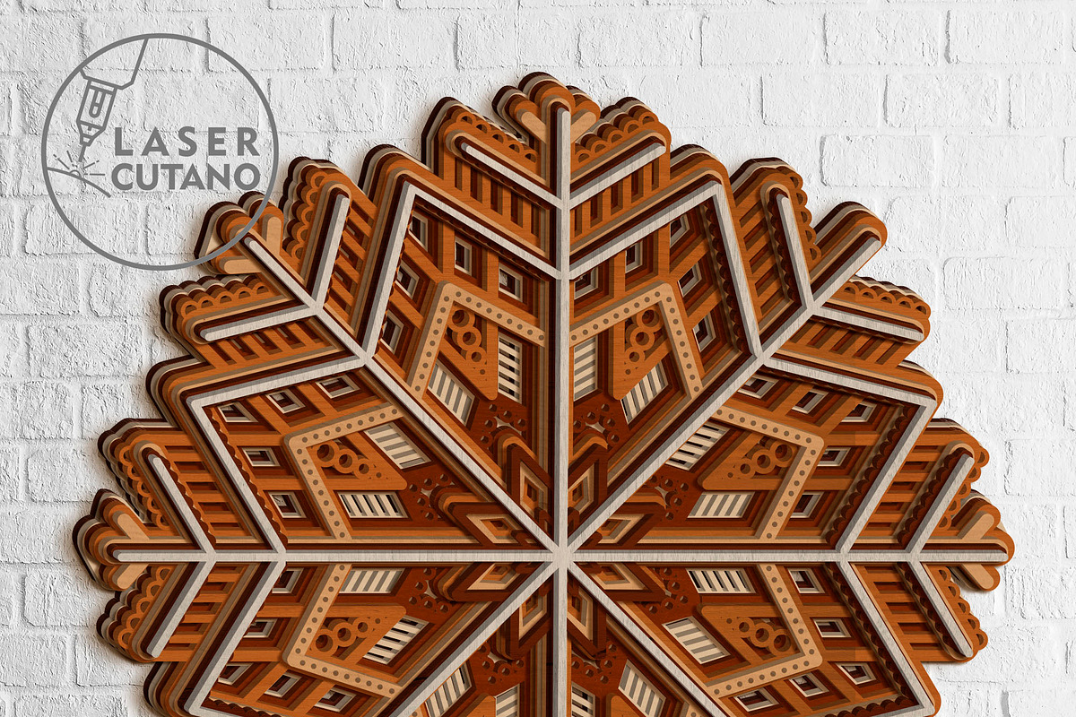 CHRISTMAS MANDALA Multilayer Decor, a Design Template by LaserCutano (Photo 9 of 10)