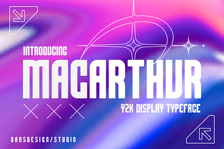 Macarthur Y2K  Display Typeface Font, a Sans Serif Font by dansdesign