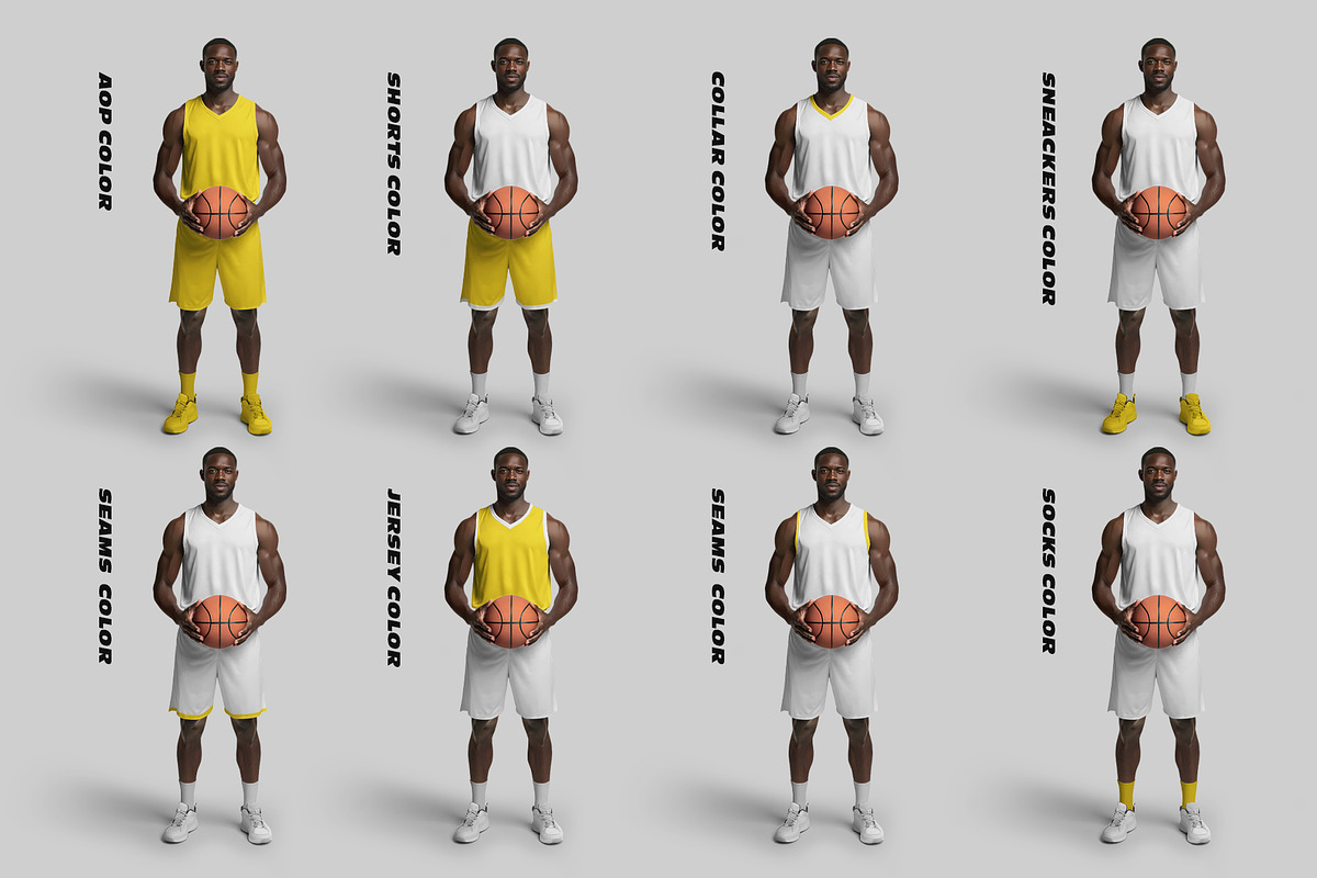 6 Basketball Jersey Mockups, a Shirt Mockup by Grow Design Craft Studio (Photo 3 of 7)