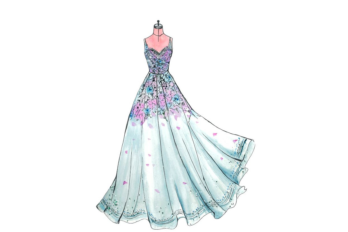 Set of three gown dress fashion art, an Object Illustration by tranyenhanu (Photo 4 of 4)