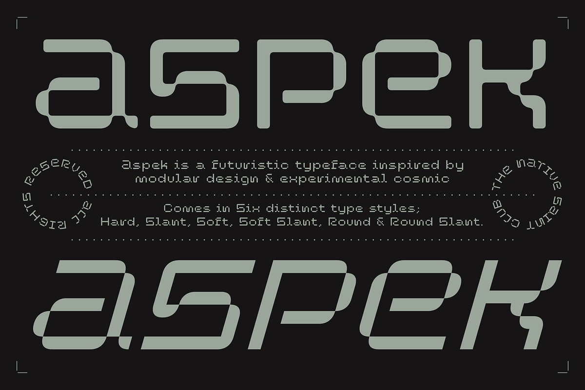 Aspek - Futuristic Display Sans, a Sans Serif Font by The Native Saint Club (Photo 1 of 16)