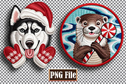 Christmas Animal Embroidery Clipart, a Seasonal Illustration by protabsorkar11 (Thumbnail 7 of 10)