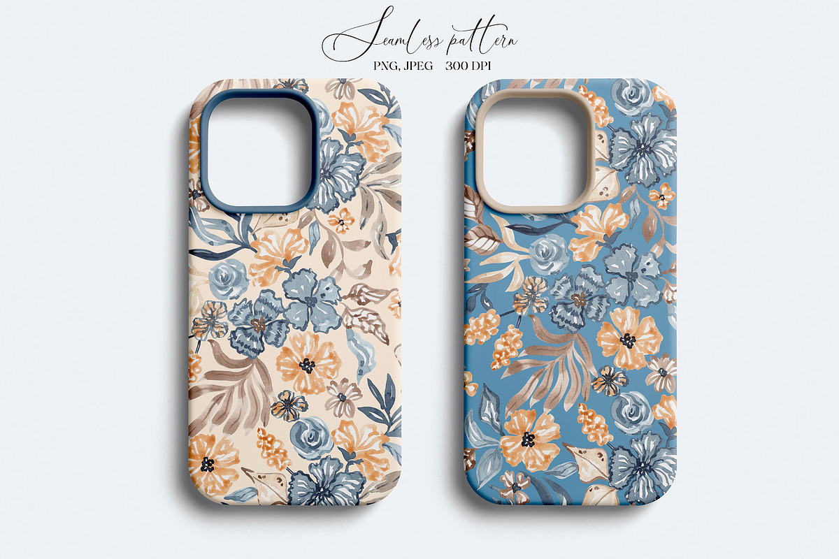 Watercolor Summer Garden Blooms, a Pattern Graphic by SirenaArt (Photo 11 of 13)