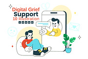 10 Digital Grief Support, a Person Illustration by denayunebgt (Thumbnail 1 of 4)