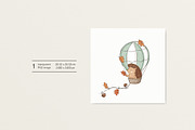 Hedgehog and air balloon, a Pattern Graphic by Olena Kuznietsova (Thumbnail 3 of 10)