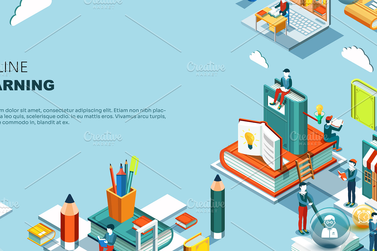 Online learning education concept, an Education Illustration by Yayasya (Photo 3 of 3)
