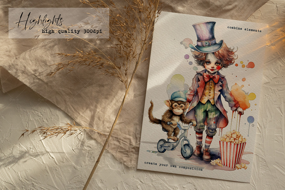 Watercolor Circus Spectacular, an Illustration by Dazzling Art Boutique (Photo 4 of 9)