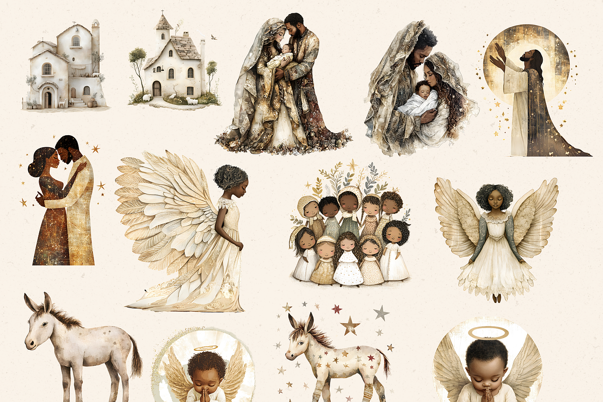 NEUTRAL NATIVITY CLIPART PACK, a Person Illustration by Daring Digies (Photo 5 of 9)