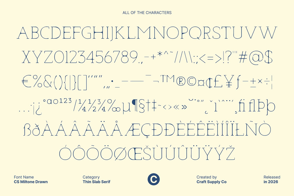CS Miltone Drawn, a Serif Font by Craft Supply Co. (Photo 8 of 8)