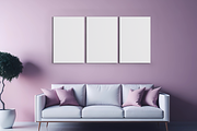 3 Poster Wall Art Mockup, a Print Template by Ali's Designs (Thumbnail 2 of 3)