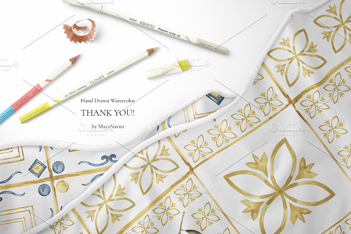 Watercolor Tiles Pattern Collection, a Pattern Graphic by MayaNavits (Photo 13 of 13)