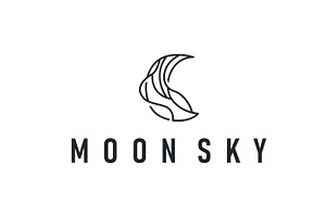 simple minimalist moon logo design, a Branding & Logo Template by Maylianaw28