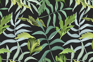 Tropical pattern. Jungle palm leaves