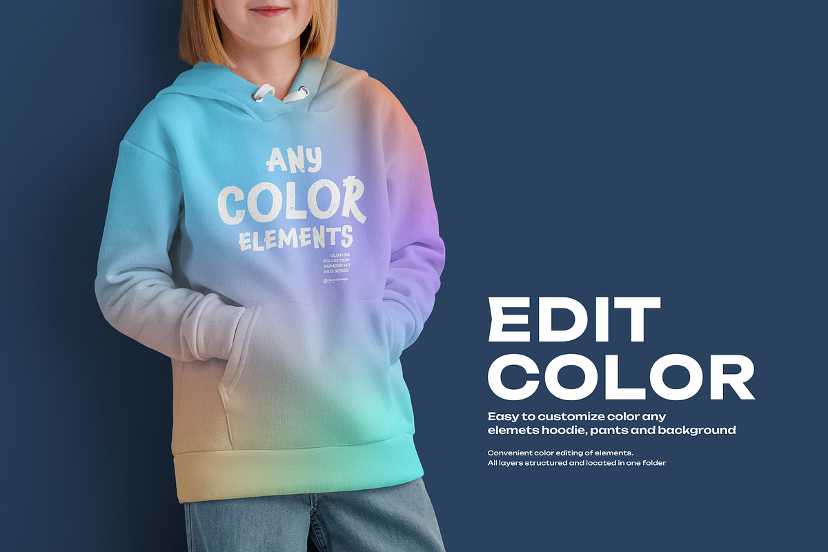 3 Mockups of a Children's Hoodie, a Hoody Mockup by Grow Design Craft Studio (Photo 2 of 7)