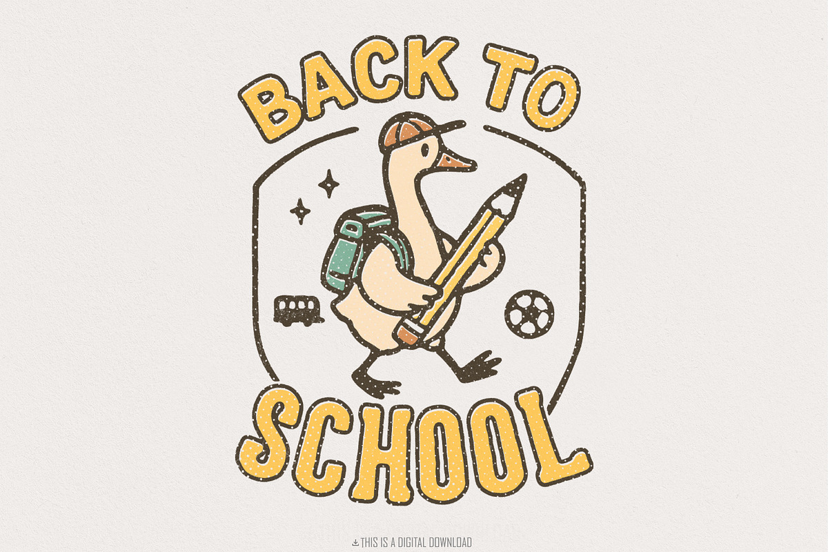 Back To School PNG, Cute Duck With, an Illustration by SharpMarketplace (Photo 1 of 9)