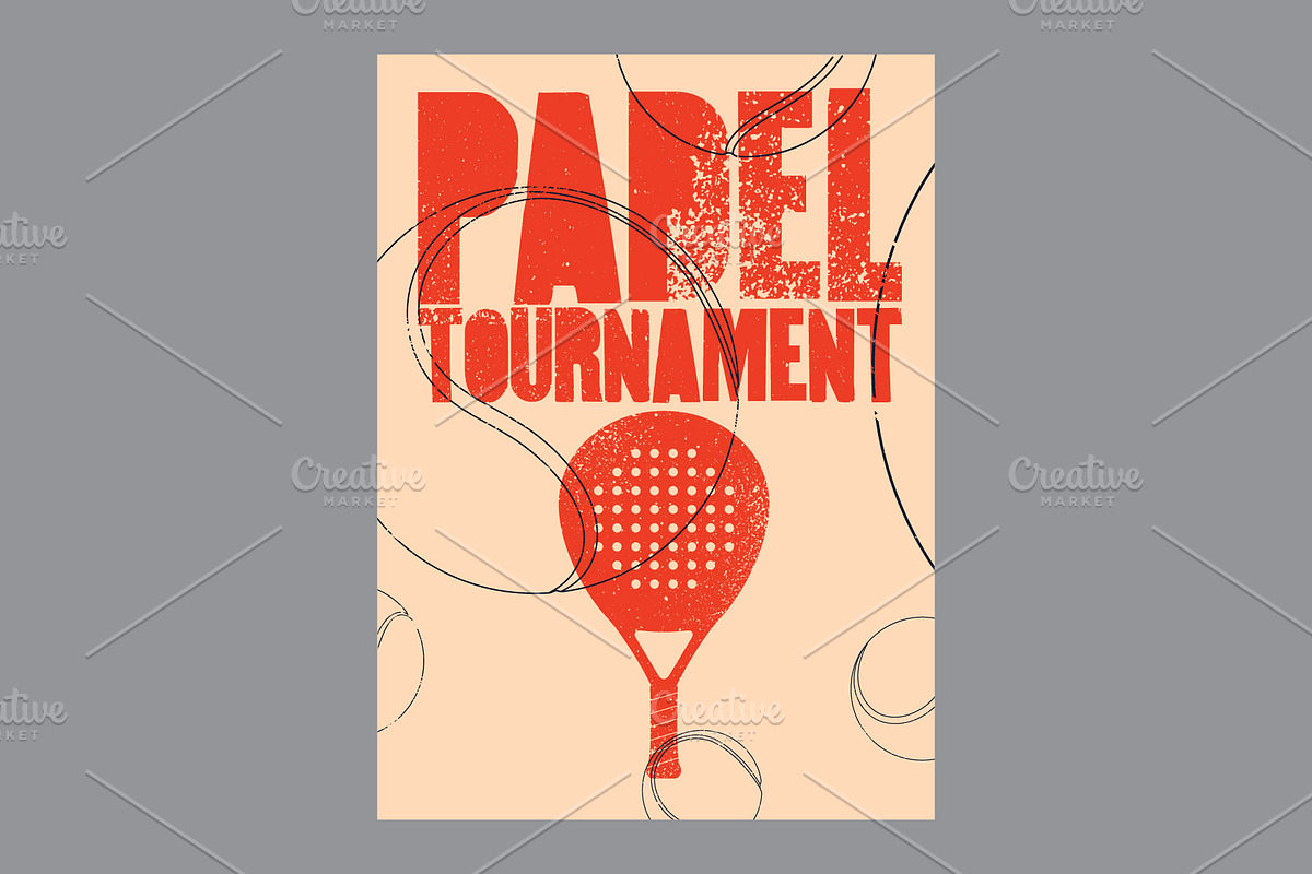 Padel tennis grunge vector posters., a Person Illustration by PoPaShop (Photo 5 of 8)