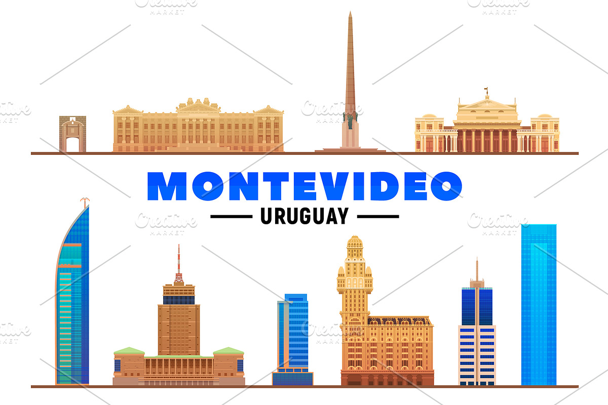 Montevideo Uruguay vector skyline, a Work Illustration by Sky and glass (Photo 3 of 6)