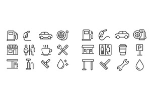 Various icons representing a gas, a Person Illustration by ZinetroN