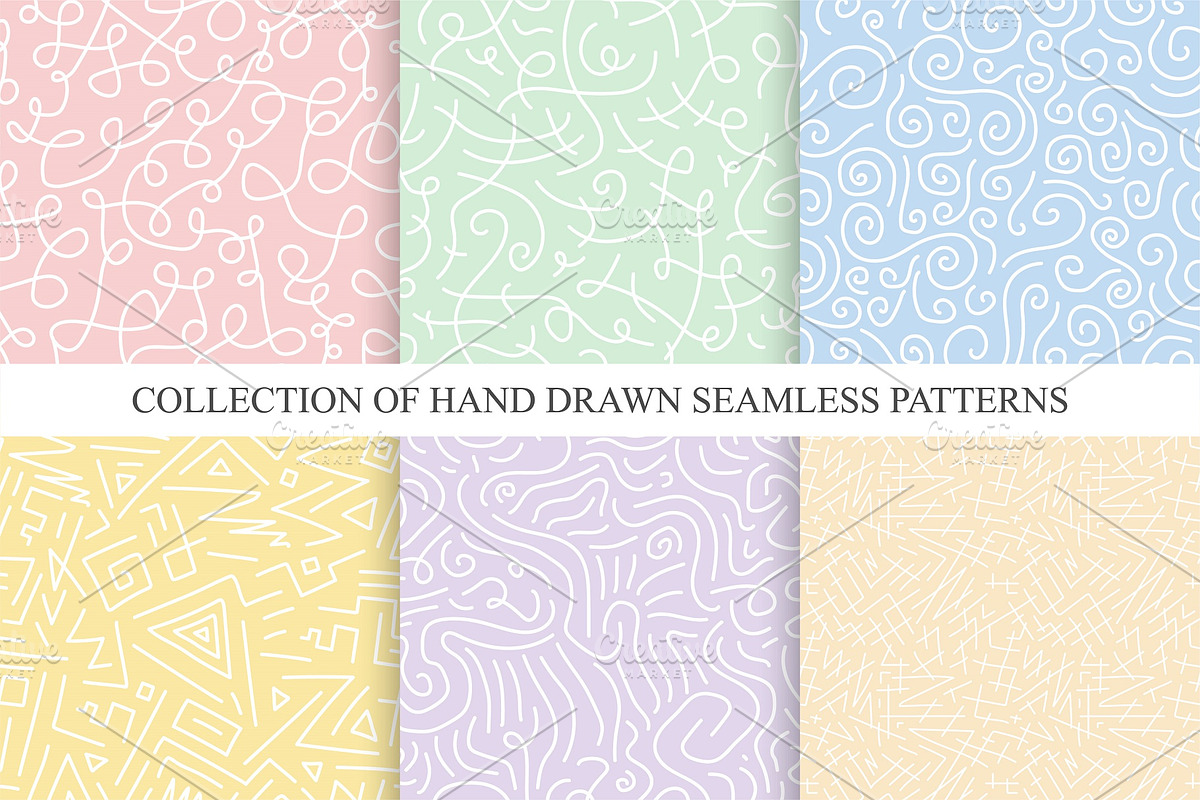 Curve seamless drawing color pattern, a Pattern Graphic by ExpressShop (Photo 1 of 5)