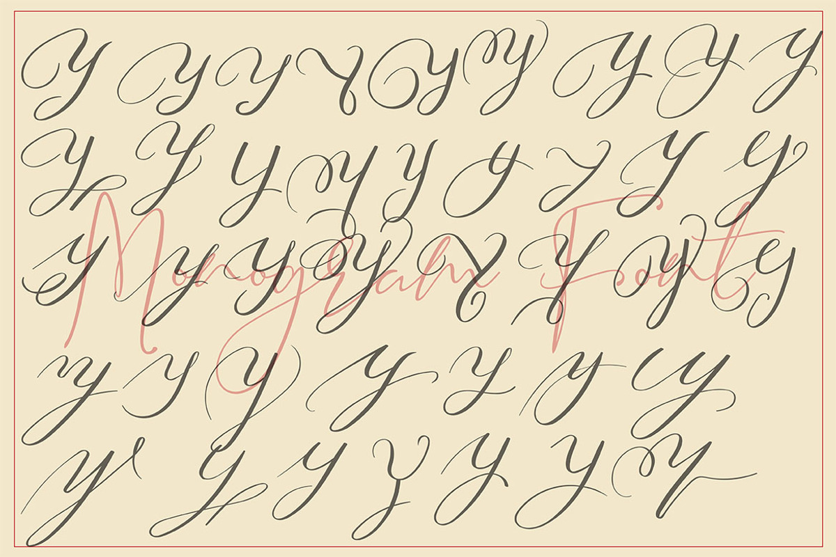 MONOGRAMS BUNDLE A to Z, a Script Font by AMINMARIO (Photo 33 of 37)